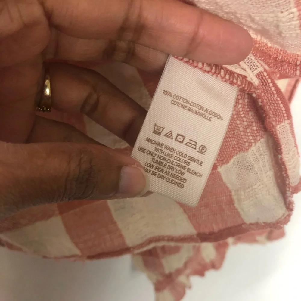 NWT Free People Honey Grove Rust Plaid Blouse